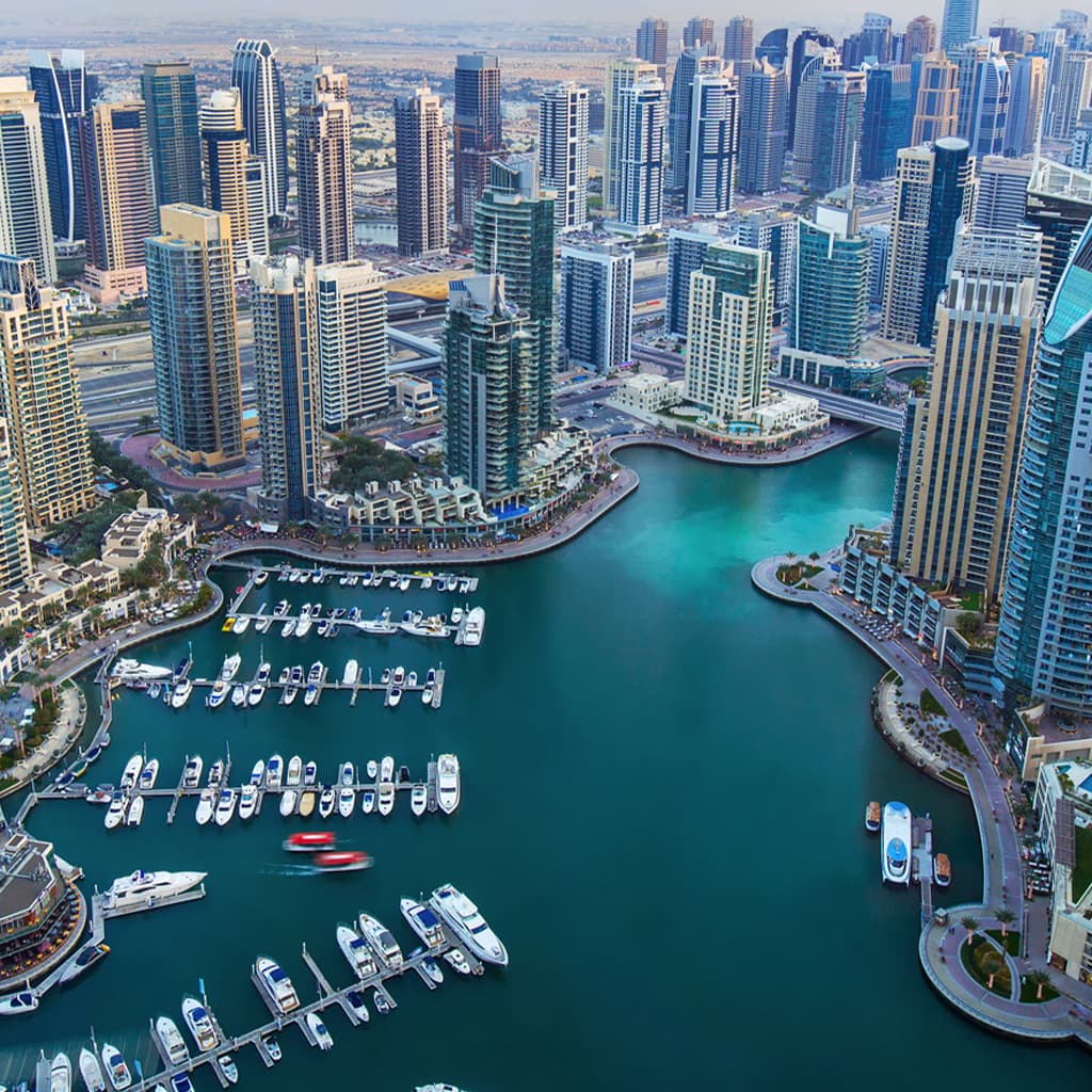 Dubai Marina waterfront and towers